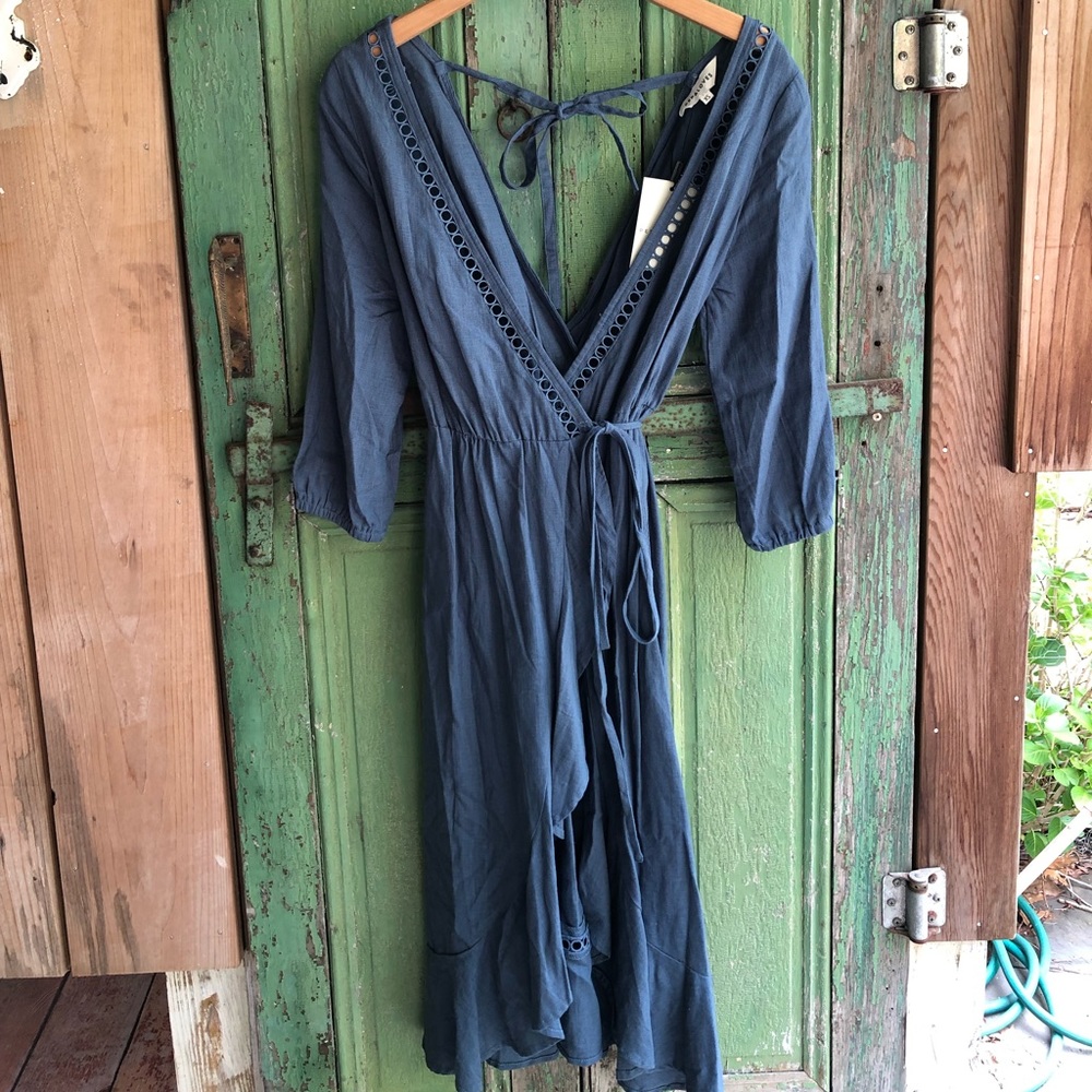 Low-back wrap dress